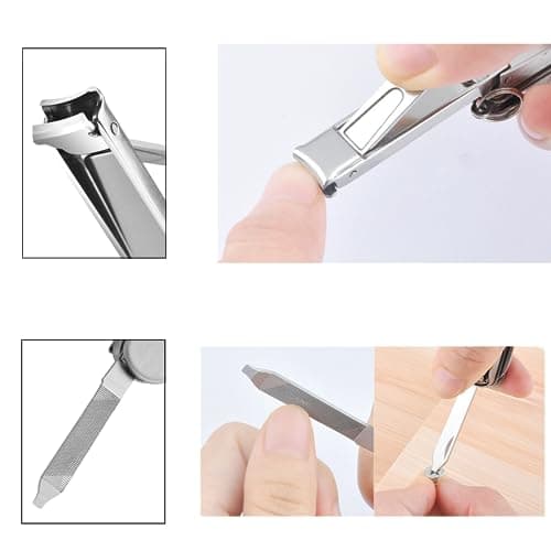 5in1 Multi Tool Nail Clippers,Ultra Slim Foldable Multifunctional Pocket Nail Cutter With Nail File,Nose Hair Scissors,Screwdriver,Key Chain,Portable Mini Multi Nail Clippers for Travel,Hiking,Camping — view 5