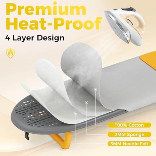 KINGRACK Small Tabletop Ironing Board with Iron Mat,30×81cm,Grey — view 5