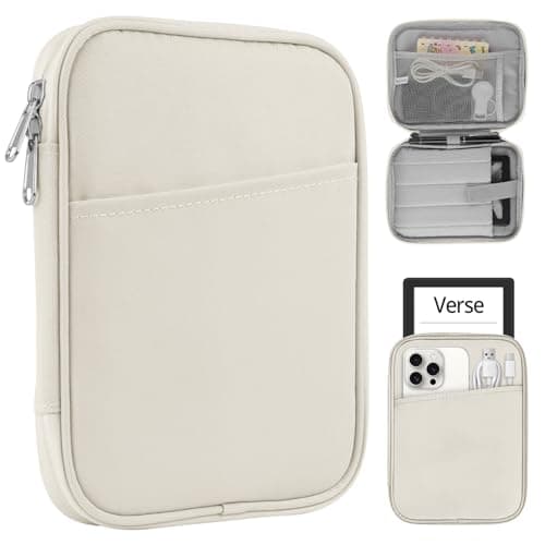 HoYiXi Universal Sleeve Bag for 7-8 inch Tablet Fire HD 8/Fire HD 8 Plus Compatible iPad Mini (6th Gen) 8.3" 2021, iPad Mini 5/4/3/2/1, Tab A8, 7"-8" inch Android Tablet Sleeve Case -White