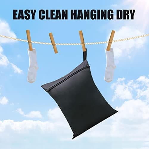 Zngou 2 Pcs Wet Bags, 13x14 inch Dry Nappy Changing Laundry Bag Cloth Organiser Pouches Diaper for Babies Swimming Camping Travel Gym Beach, Balck, grey — view 4