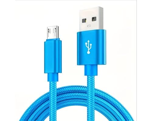 iTechCover Braided USB Cable Charging Cord/Charger Power Lead Wire Compatible with iTechCover® USB-A 2.0 to Micro USB 5V 2A Charger Power Cable Adaptor Lead/Baby Blue / (3m / 9.9ft) — view 3