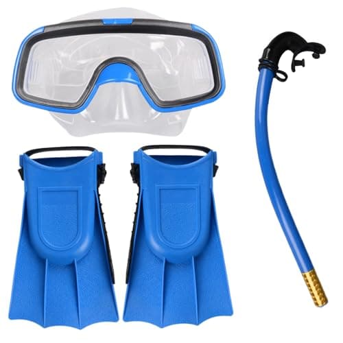 Kids Snorkel Set Adjustable Ergonomic Non-slip Snorkeling Gear High Transparency Kid Snorkel Set Includes Goggles, Fins, Tube Kids, Snorkeling Gear for — view 3