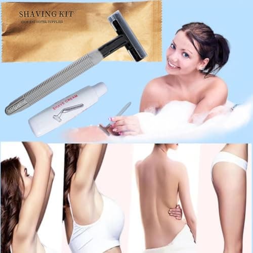 10Pack Luxury Individually Wrapped Hotel Disposable Razors Kit With Shave Cream; Clean and Hygienic; Eco-Friendly Travel Private Body Razor; Portable Shaving Razor Set for Home Hotel Travel — view 3
