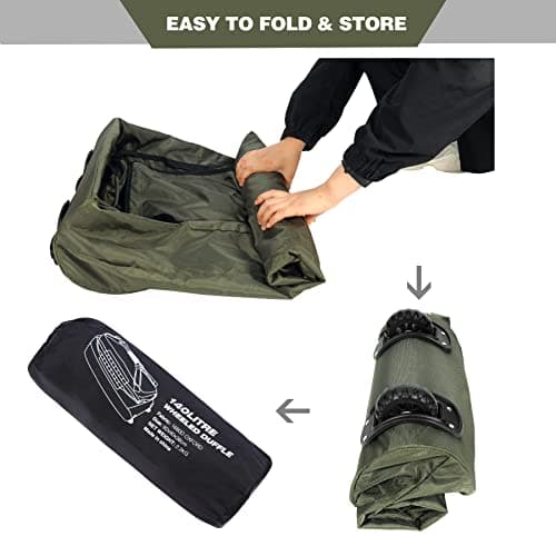 REDCAMP 140L Large Holdall with Wheels, Foldable Wheeled Duffle Bag,Green — view 5