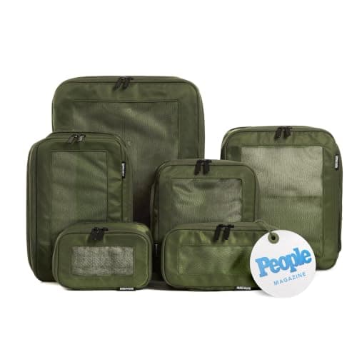 Aerotrunk Compression Packing Cubes for Travel, 6-Pack, Olive