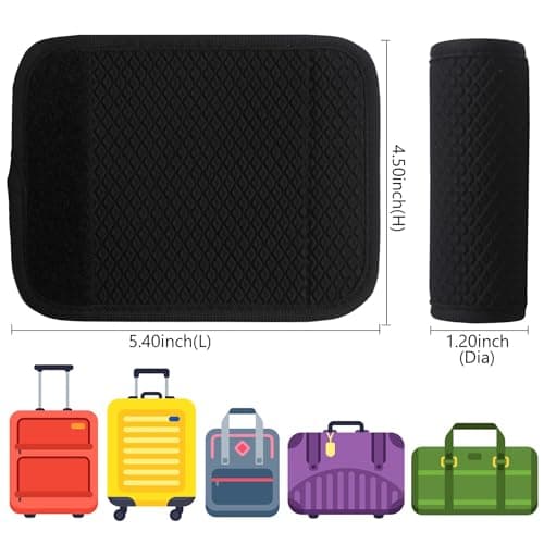 BAGSWEET Luggage Handle Wrap for Suitcase/Carry On/Backpacks-Neoprene Luggage Handle Wraps Bright Luggage Identifiers/Tags/Spotter/Markers Travel Accessories/Essentials-Black — view 2