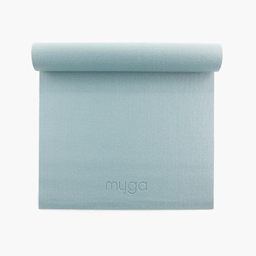 Myga Yoga Mat with Carry Strap – Non-Slip, Lightweight & Durable Exercise Mat for Yoga, Pilates & Fitness – Sweat-Resistant & Easy to Clean – 173cm x 61cm x 4mm – Teal — view 6