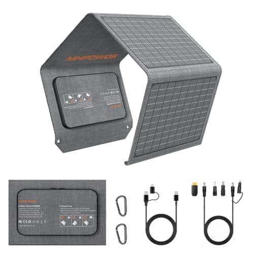 MHPOWOS Foldable Solar Panel 40W 19V Portable Solar Charger IP65 Waterproof