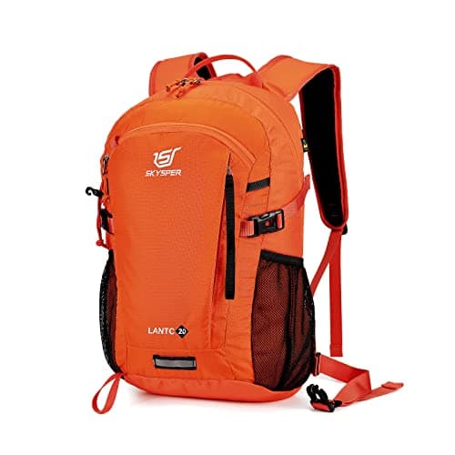 SKYSPER Small Hiking Backpack, 20L Lightweight Travel Backpacks Hiking Daypack Rucksack Women Men for Trekking Backpacking Outdoor Sports(Orange)