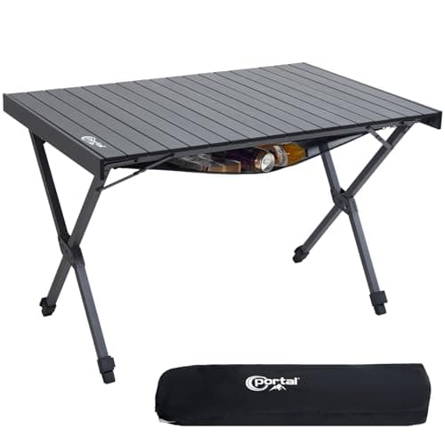 Portal Large Folding Camping Table 108x71cm Height Adjustable Picnic 100KG