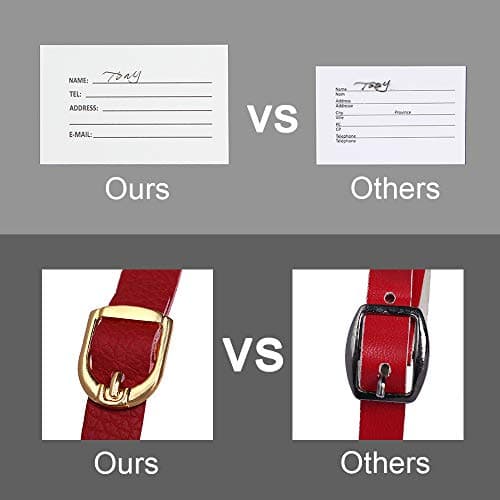 Luggage Tags, Microfiber Leather Personalized Suitcase Tag Set Luggage id Tags Labels Travel Accessories-Set of 4(Red) — view 6
