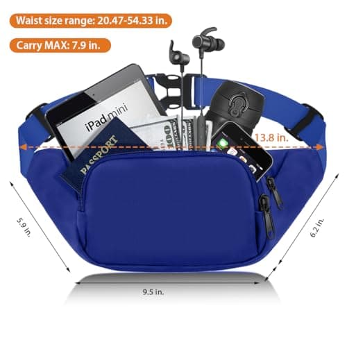JAUSFETS 3 Pockets Bumbags Waterproof Large Capacity Waist Pack — view 2
