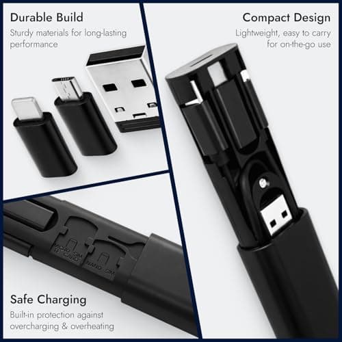 CanQuanSWZX 2PCS Multi USB Charging Adapter Cable Kit 4-in-1, Travel Adaptor All in One with Type C to USB Adapter and Micro to USBC, Universal Travel Adapter and Travel Charger for Multiple Devices — view 4