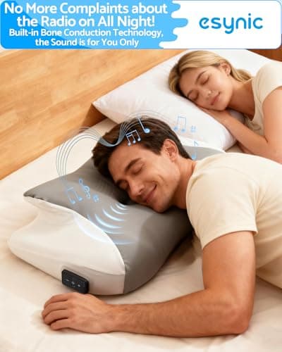 eSynic Memory Foam Pillow with White Sound Bone Conduction 11cm/13cm High — view 3