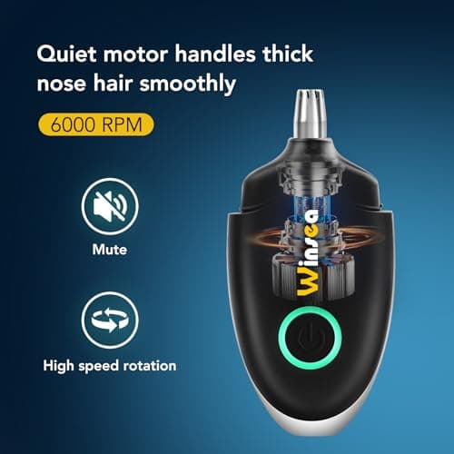 Winsea Nose and Ear Hair Trimmer for Men and Women - Travel Trimmer, High Precision Nose Shaver, USB Rechargeable, Waterproof, Safe and Silent Operation, Design — view 5
