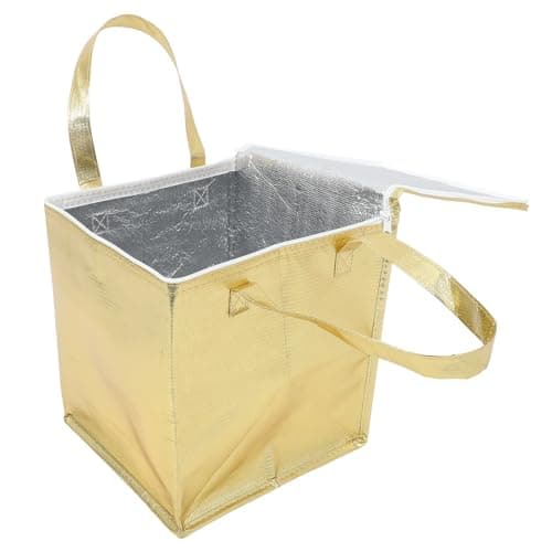 BUGUUYO Gold Non Woven Cake Cooler Bag, Foldable Waterproof Carry Tote