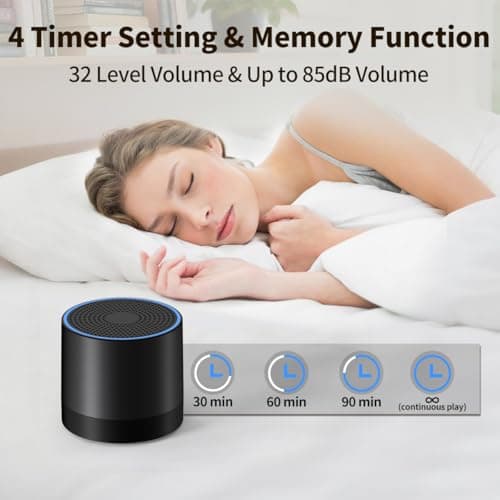Sound Machine Mini White Noise Brown Noise Machine with 30 Soothing Sounds Loud Speaker Portable Rechargeable Baby Sleep Machine 4 Timers Memory Function for Newborn Kid Adults & Home Travel — view 6