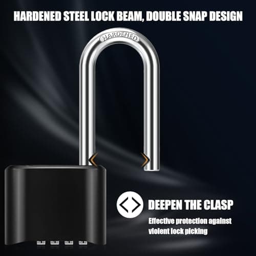 Diyife Heavy Duty Combination Padlocks, 51.5mm Large Size, Weatherproof — view 3