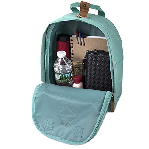 MADISON & DAKOTA Canvas Mini Backpack for Everyday & Day Pack Rucksack in Solid Color Blocks, Green, S, Traveling — view 4