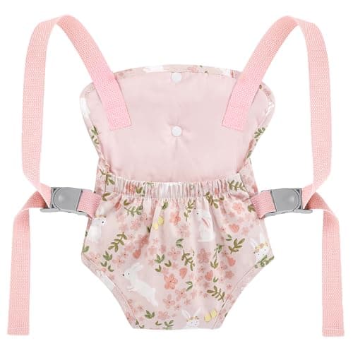 GAGAKU Baby Doll Carrier for Kids, Toddlers Toy Doll Carriers with Adjustable Straps for Kids - Pink - Rabbit — view 6