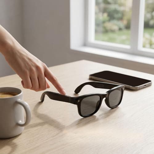 Plyisty Bluetooth Glasses, AI Translation with Over 100 Languages & Smart Flashlight for Travel, Meeting, Night Cycling — view 2