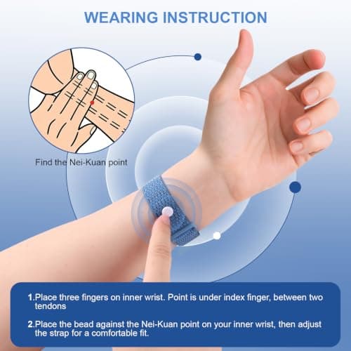 2 Pair Nylon Travel Sickness Bands for Motion & Morning Sickness Adult Kid — view 5