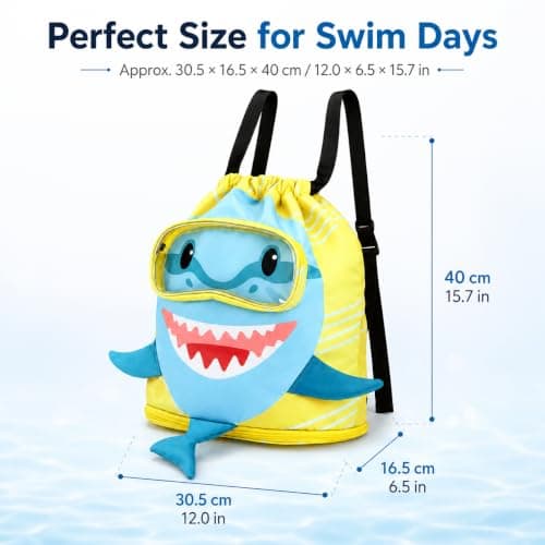 Kynoz Shark Swimming Bag for Kids Drawstring Bags Waterproof Backpacks — view 2