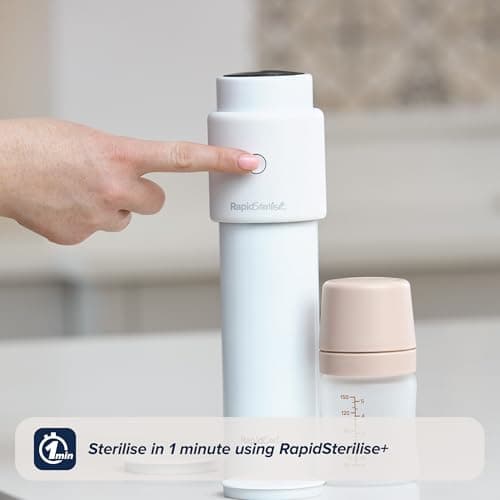 Nuby RapidCool Portable Baby Bottle Maker - Formula Feed in 2 Minutes | Ideal for Travel Bottles and Night Feeds | Includes Milk Powder Dispenser and Digital Lid | No Filter Needed (White) — view 3