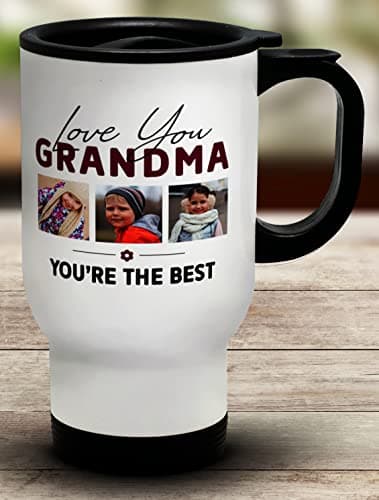 Shopagift Personalised Photo Travel Mug Cup Love You Grandma You're The Best — view 2