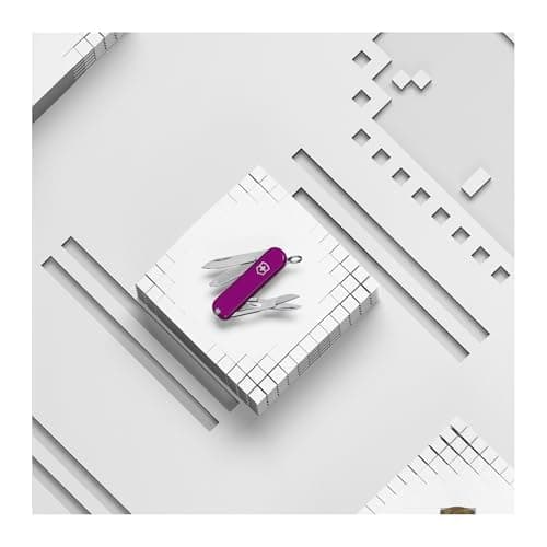 Victorinox Classic SD Mini Swiss Army Knife, Camping Pocket Knives, 7 Functions, Blade, Keyring, Magenta — view 5
