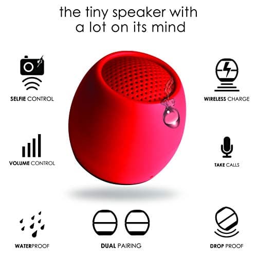 Boompods Zero Mini Bluetooth Speaker - Small Portable Speakers, Red — view 3