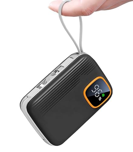 Power Bank with 4 Built-in Cables, Fast Charging 20000mAh Portable Battery Pack, 22.5W PD USB C In & Output, 5 Outputs Phone Charger Compatible with iPhone 16 15 14 Android, etc