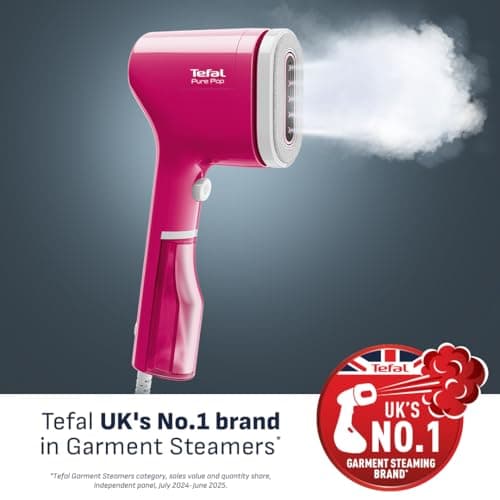 Tefal Pure Pop Slim Handheld Clothes Steamer, No Ironing Board, Pink — view 2