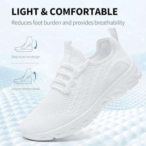 Mens Trainers Running Gym Tennis Casual Walking Trainers White Sneakers 8 — view 4