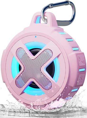 XLeader X8(2 Gen) Bluetooth Shower Speaker, IP67 Waterproof, Small, Pink