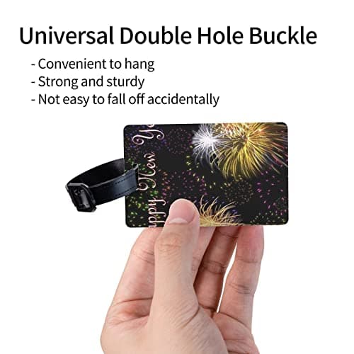 Luggage Tag Identifier Happy New Year Travel Home Luggage Tags for Backpacks,= Travel Bags, Women, Men, Kids School Bags — view 3