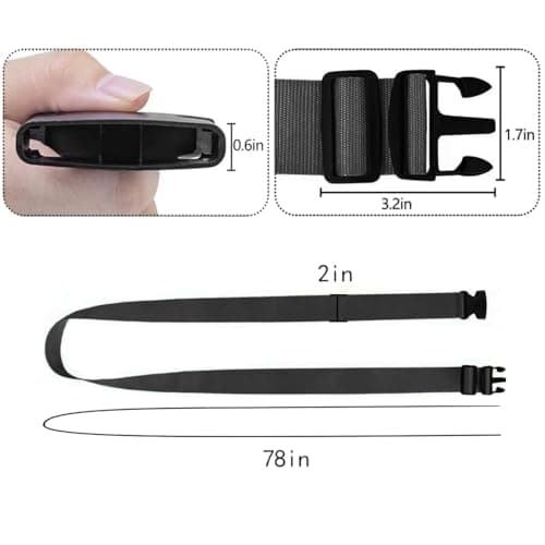 Luggage Straps - Suitcase Straps, Adjustable Luggage Belt, Thickened Packing Belts, Baggage Security Straps, Travelling Luggage Accessories for Handbag, Luggage, Suitcase, Carts (Black, 2PCS) — view 2