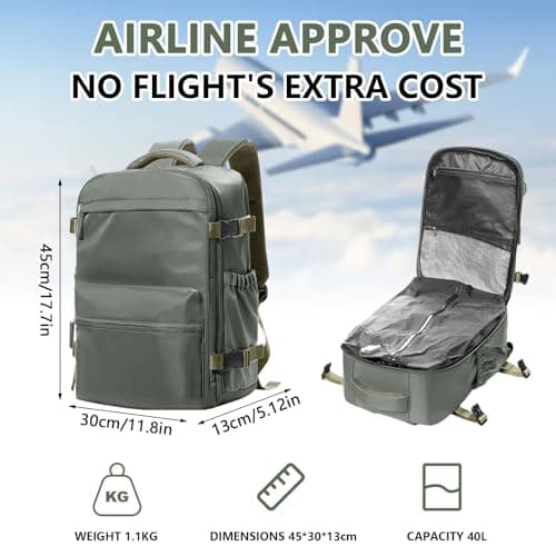 Vacuum Backpack Travel Bag, Compression Backpack with Pump(Army Green) — view 2