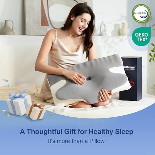 Winthome Memory Foam Pillow for Neck Pain, Restorative Sleep Cervical Pillow, 60D Slow Rebound Ergonomic Pillow with Removable Cover — view 6