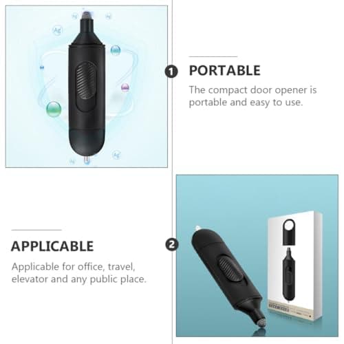 Portable Touch Antibacterial Pen for Elevator Office Black ABS — view 3
