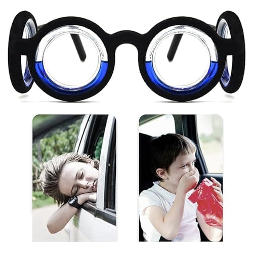 1 Pc Anti-Motion Sickness Smart Car Sick Essentials Ultra-Light Portable Nausea Relief Liquid Glasses for Kids Travel Cruise Essentials, Black — view 2