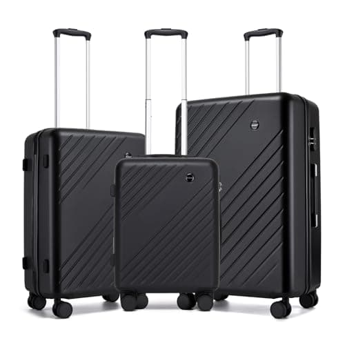 Kono Suitcase Set of 3, Lightweight Hard Shell Luggage