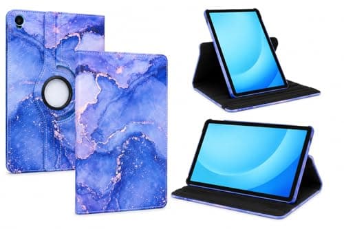 Case For Samsung Galaxy Tab A9 2023 / Tab A11 (2025) 360 Degree Rotating Protective Cover, Smart Stand Case for 8.7 Inch Tablet, Compatible with A9 A11 (Marble Purple)