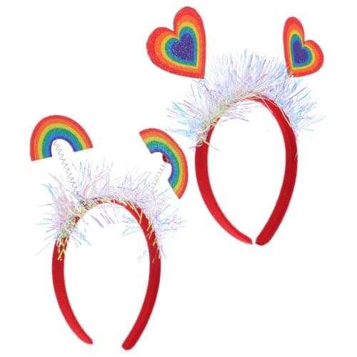 2pcs Colorful Heart Headband for Women Stylish Fabric Travel Weddings