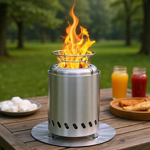 Smokeless 14cm Tabletop Fire Pit, Stainless Steel Smokeless Portable Stove
