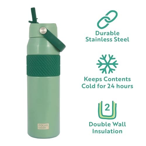 Polar Gear 850ml Insulated Water Bottle with Flip Straw Double Wall — view 5
