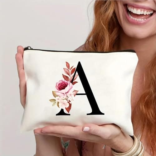 Waterproof Makeup Bag Travel Cosmetic Pouch for Women, Large Capacity Toiletry Bag Organiser with Zipper, Personalised Gift for Birthday Bridesmaid Wedding Ladies — view 4