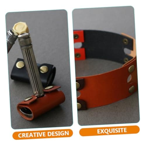 Homoyoyo Head Protective Case Manual Sleeve Leather Head Cover Sturdy Travel Safety Protector Skin-Friendly Fabric Shaving Cover for Men Grooming Accessories — view 5