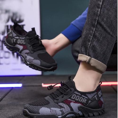 Hiking Shoes Men's Waterproof Lightweight Outdoor Trekking Shoes Ankle Mountain Shoes Non-Slip Shoes Trainers Breathable Sports Shoes Trainers Outdoor Casual Shoes 38-44, black, 10 UK — view 2