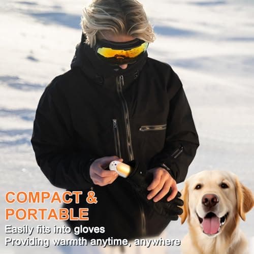 Lepwings Rechargeable Hand Warmers 2 Pack, 6000mAh Battery Long Lasting, 3 Levels Heating Electric Pocket Hand Warmer, Winter Gift for Men and Women, Ideal for Golf Hunting Outdoor Activities, Cream — view 4